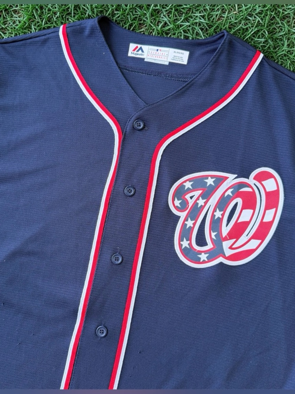 Washington Nationals Stars & Stripes Majestic Cool Base MLB Alternate Jersey XL